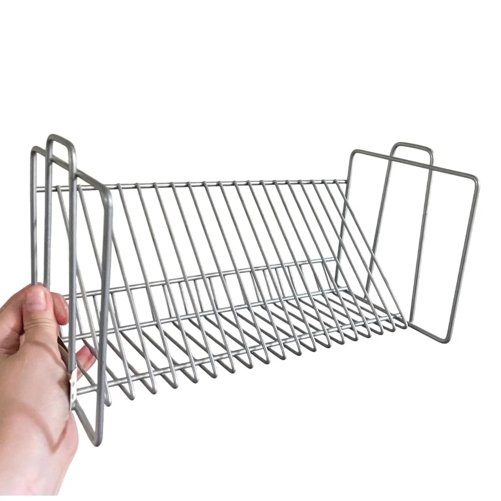 Vtg Y2k 20 CD Storage Stand Holder Display Metal Wire Rack Silver playstation